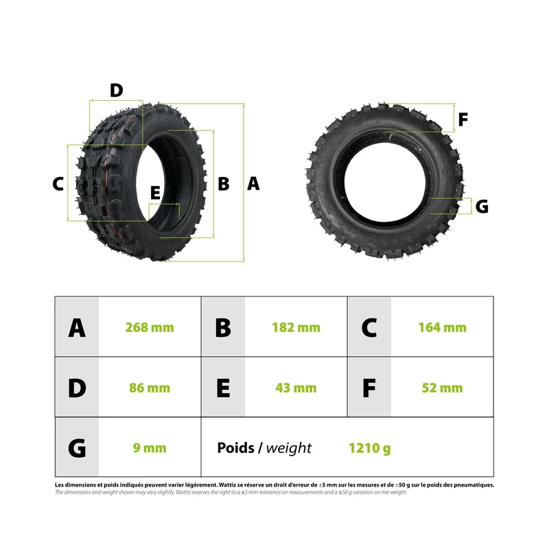 Pneu 90/65-6.5 Off road tubeless