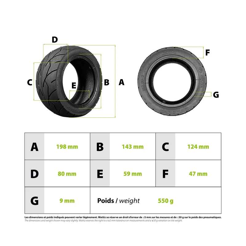 Pneu Kaabo Mantis 8 tubeless 8x3.00-5