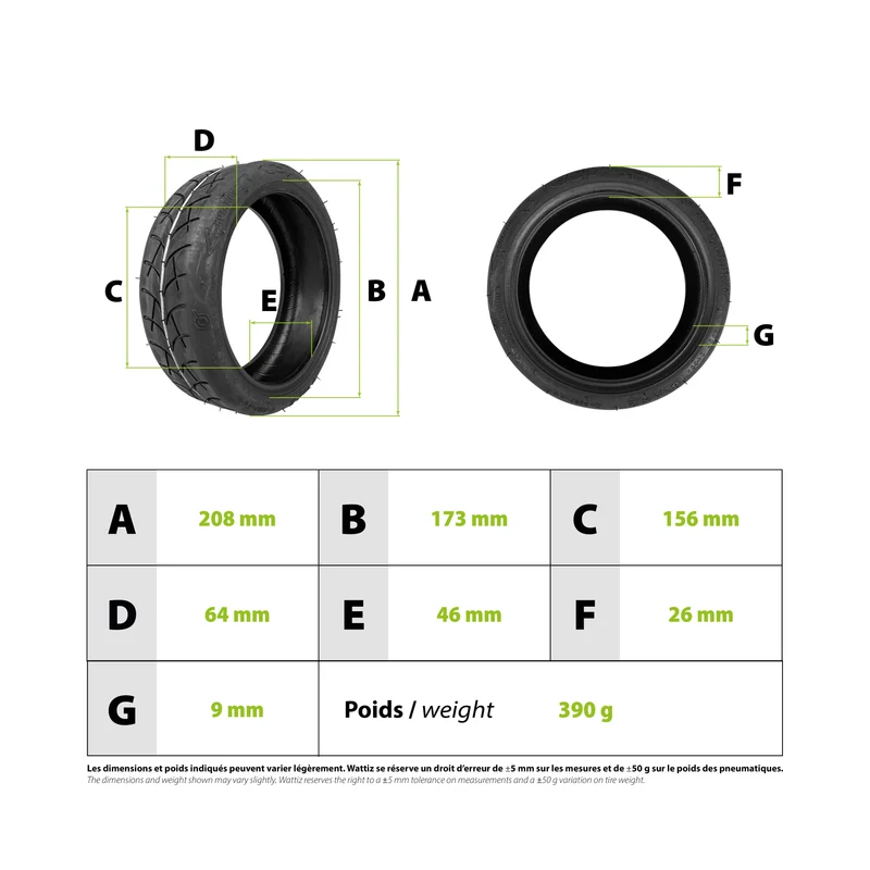 Pneu 8.5x 2.0 CST V3 Xiaomi Dualtron mini