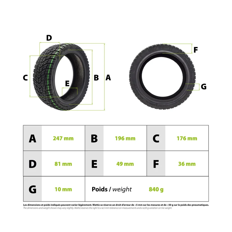 Pneu 80/55-7 tubeless CST Navee N65i