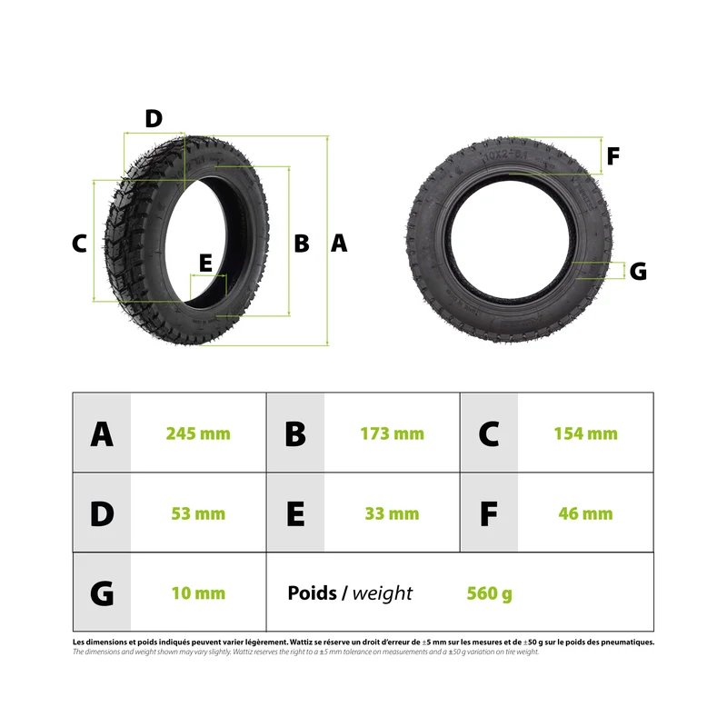 Pneu tubeless 10x2 - 6.1 Urbanglide 100 Evo 100 Shark