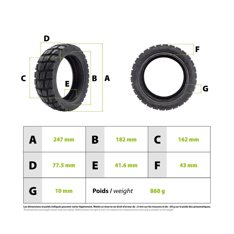 Pneu 10x2.75-6.5 Tubeless Aoxin Urbanglide E-cross