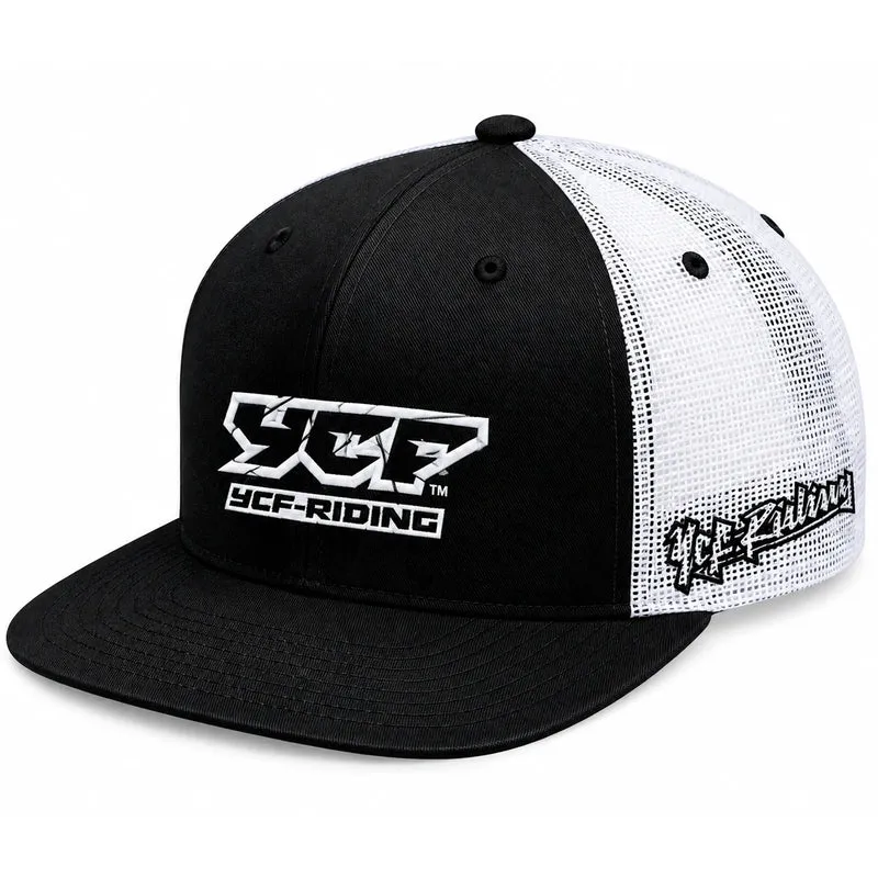 Gorra YCF visera plana - Negro/Blanco