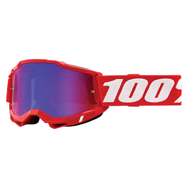 Gafas Offroad 100% Accuri 2 neon rojo - cristal espejo rojo
