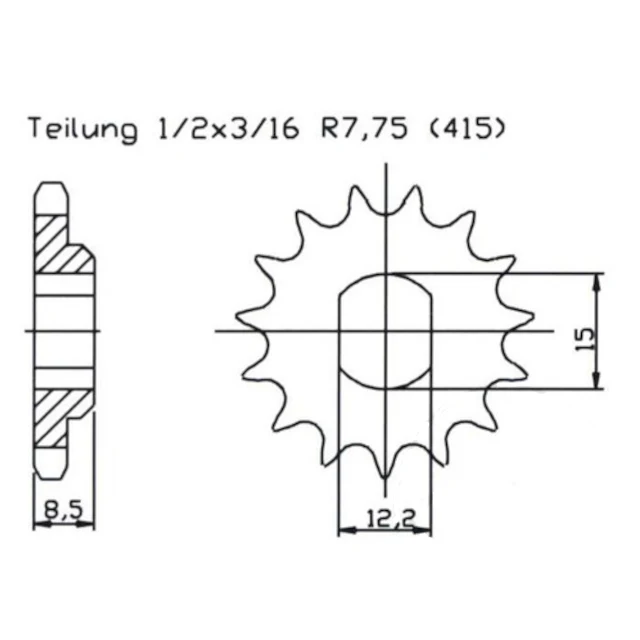 Piñón de ataque KTM SX 50 / Husqvarna TC 50 17-21 Z-10 Esjot