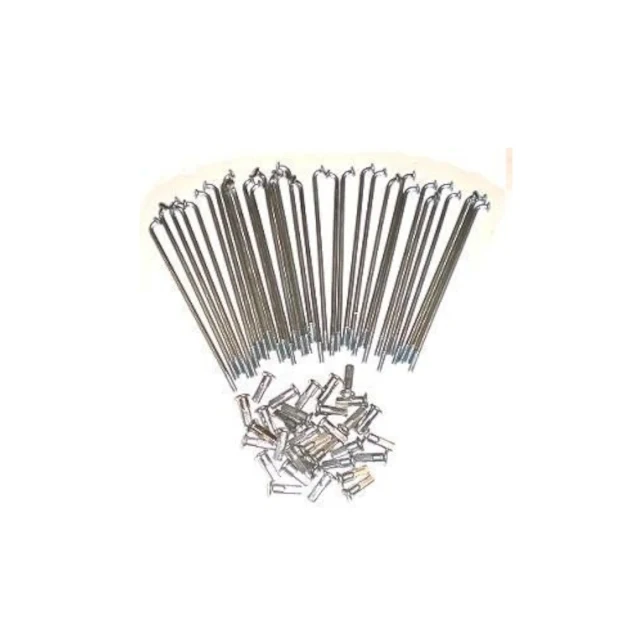 Kit de 32 radios rueda trasera 12" buje Pit Bike Malcor plata