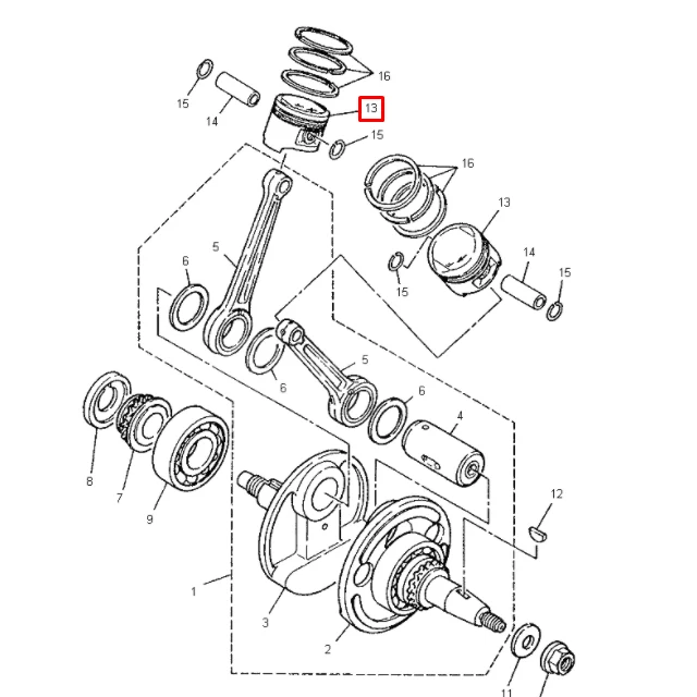 Pistón Yamaha XV Virago 250 04-08