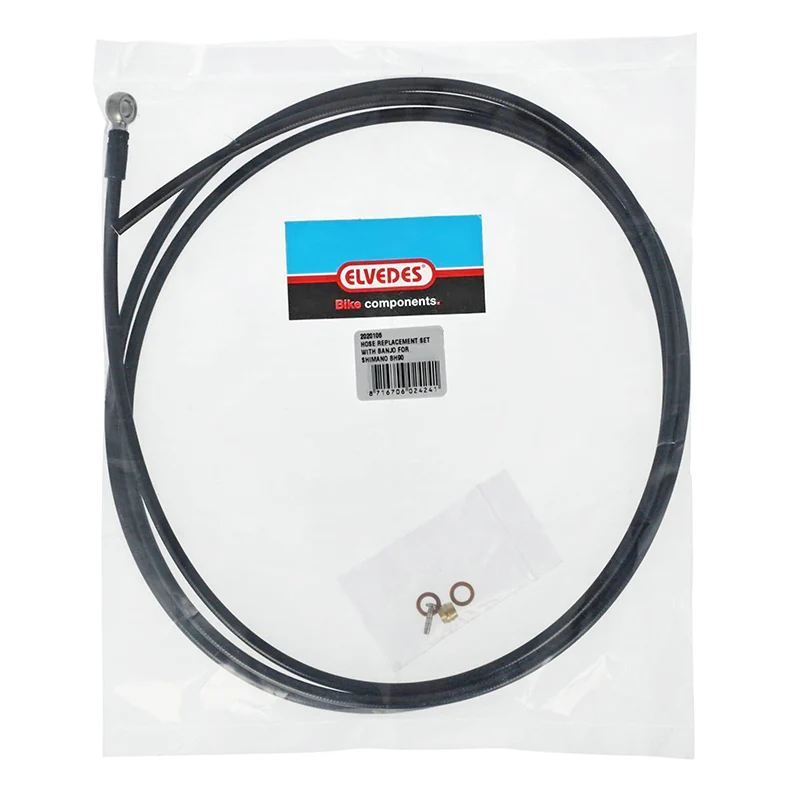 Kit Durite De Remplacement Elvedes Pour Frein Hydraulique Shimano Bh90 Noir 2000 mm (Inclus Banjo)
