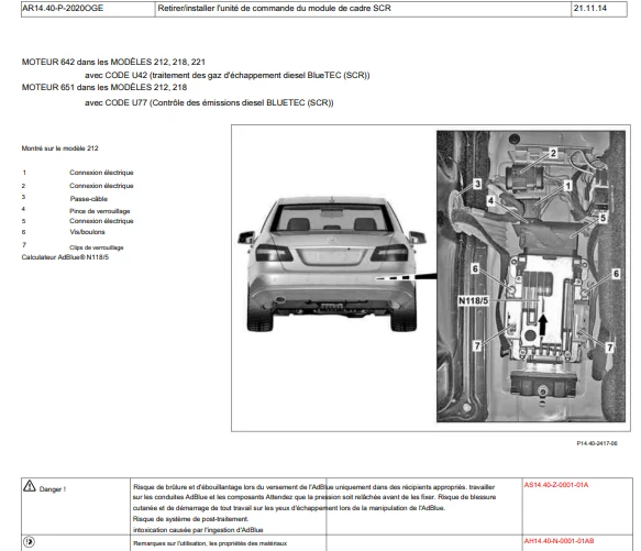 Manuel d'atelier Mercedes Classe E W212 2010 2016