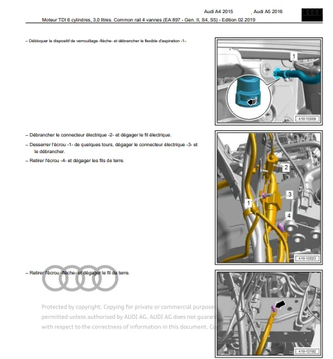Manuel d'atelier Audi A4 2015 2020 pdf français