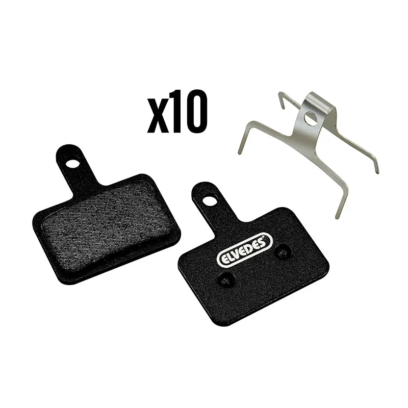 Plaquette De Frein VTT Shimano Deore M525-M515-M475-C501-C601-T615-T675, Acera M3050, Alivio M395-M446-4050, Altus,Mt200-400-410-500-Ur-300 (Elvedes Medium - Semi-Métal) (Box De 10 Paires)