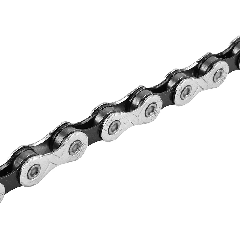Chaîne Vélo 10V. Route-VTT Newton Kmc X10 Argent-Noir 116 Maillons Compatible Shimano-Sram Avec Connecteur (En Boite)