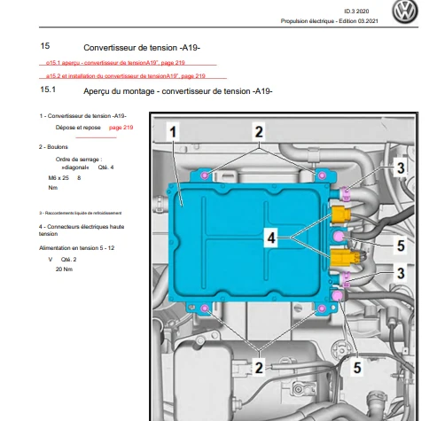 Manuel d'atelier Volkswagen ID 3 français
