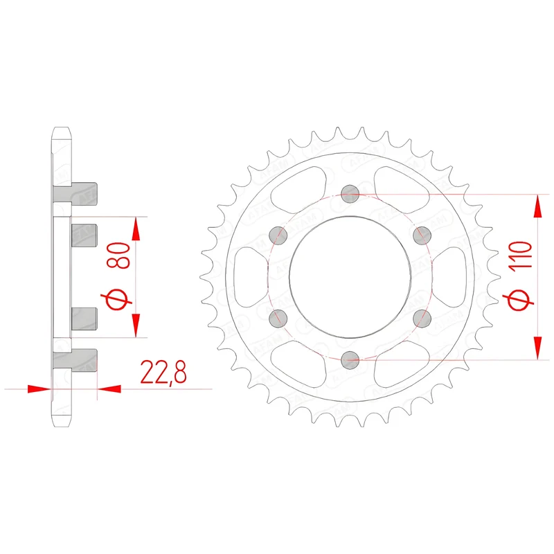 Corona de transmisión Aprilia Futura 125 Z-38 520 Afam