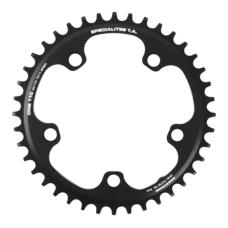 Plateau Gravel 5 branches Ø 110 Pour Shimano Grx Mono Ta 110 One 40 dents Compatible Shimano-Sram Noir 10-11-(12V Sram)
