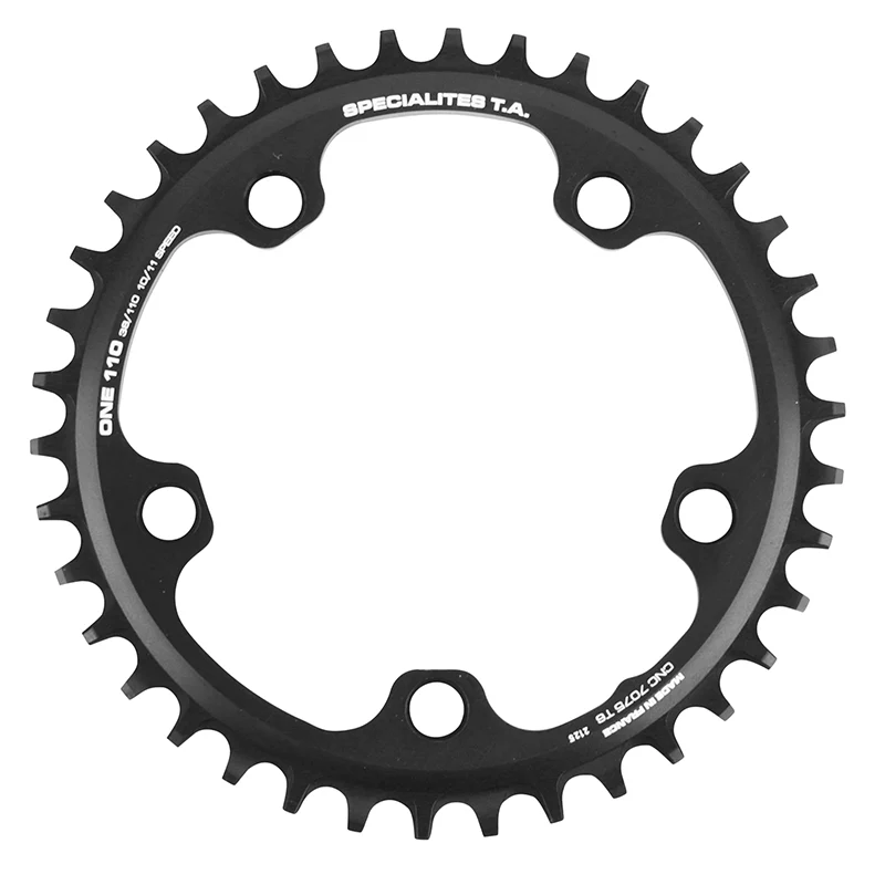 Plateau Gravel 5 branches Ø 110 Pour Shimano Grx Mono Ta 110 One 38 dents Compatible Shimano-Sram Noir 10-11-(12V Sram)