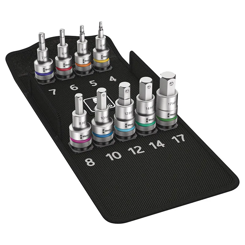 Douille Allen-6 Pans Wera 8740 C Hf Zyklop 1-2 (Set 9 Pieces) -Marque Allemande Pour Les Ateliers-