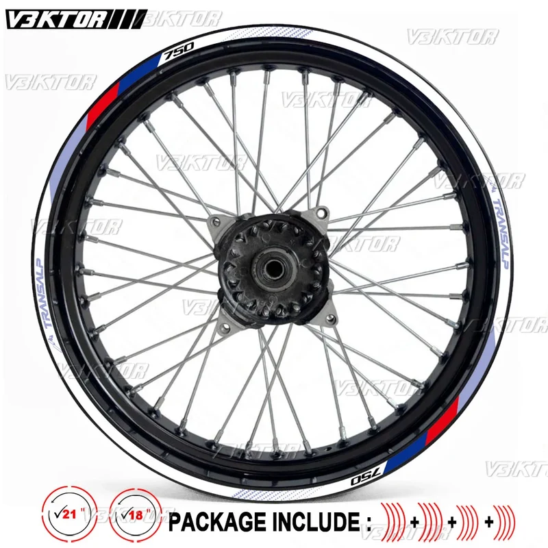 Motorcycle Wheel Stickers Reflective Motocross Rim Decals For Honda XL750 Transalp XL 750 transalp