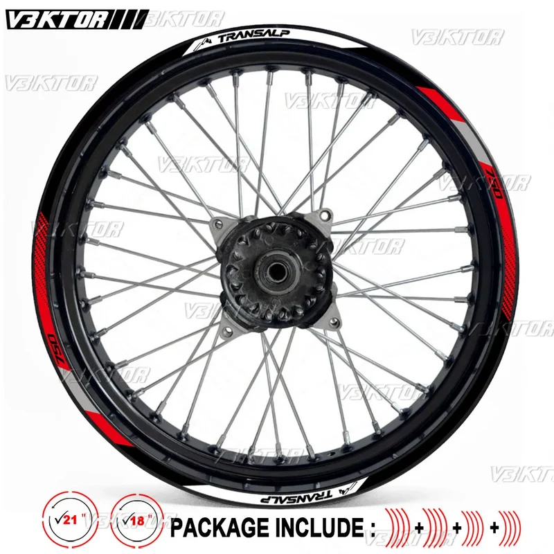 Motorcycle Wheel Stickers Reflective Motocross Rim Decals For Honda XL750 Transalp XL 750 transalp