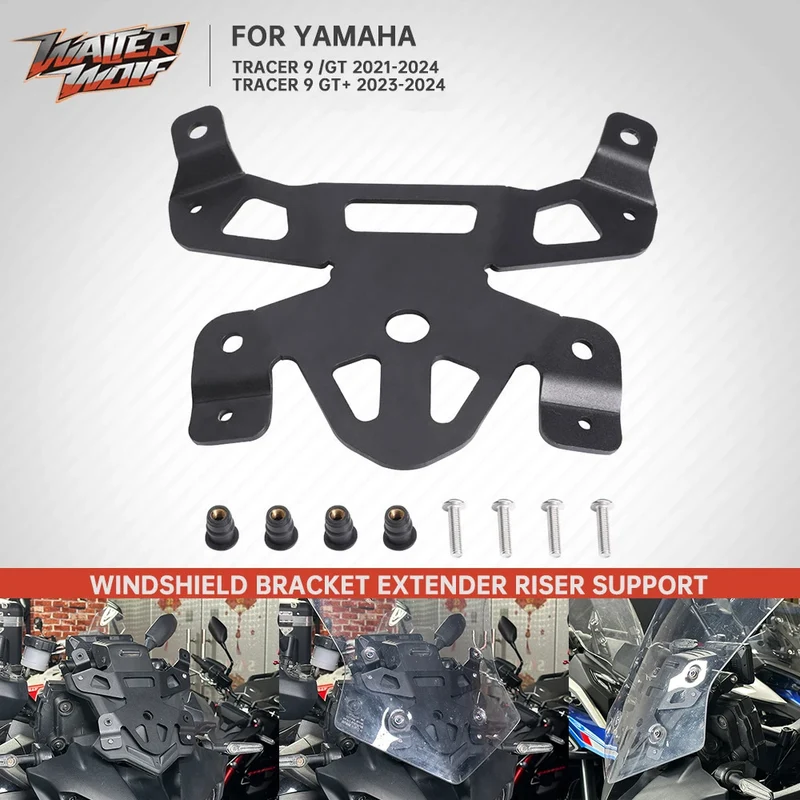 Motorcycle 30mm Riser Windshield Bracket For Yamaha Tracer 9 GT+ 9 900 /GT 9GT 900GT 2021-2024 Airflow Deflector Rise Support