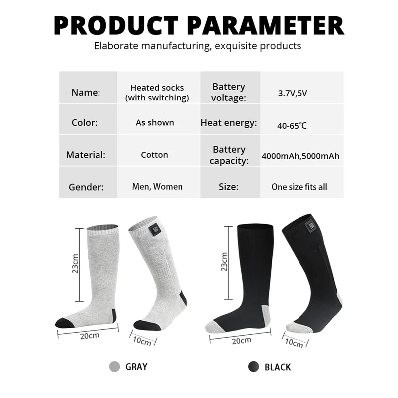 Winter Heated Socks 5000mAh APPControl Thermal Socks Women Men Heating Foot Warmer Electric Fever Socks Hiking Ski Warm Outdoor