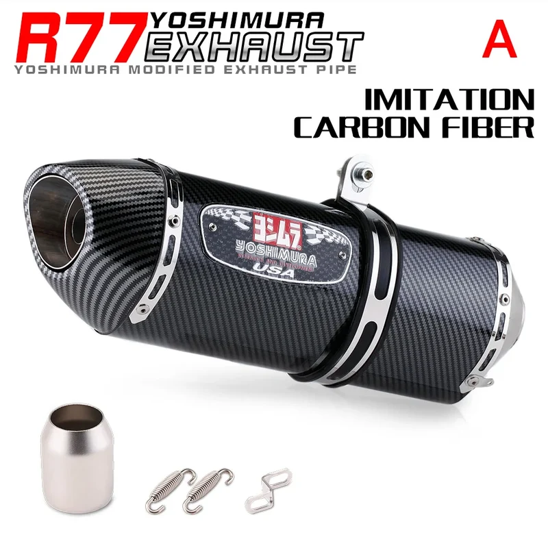 51mm universal motorcycle r77 modified exhaust pipe db killer silencer for pcx 125 150 crf300 mt15 z900 c650gt tmx530 cb500
