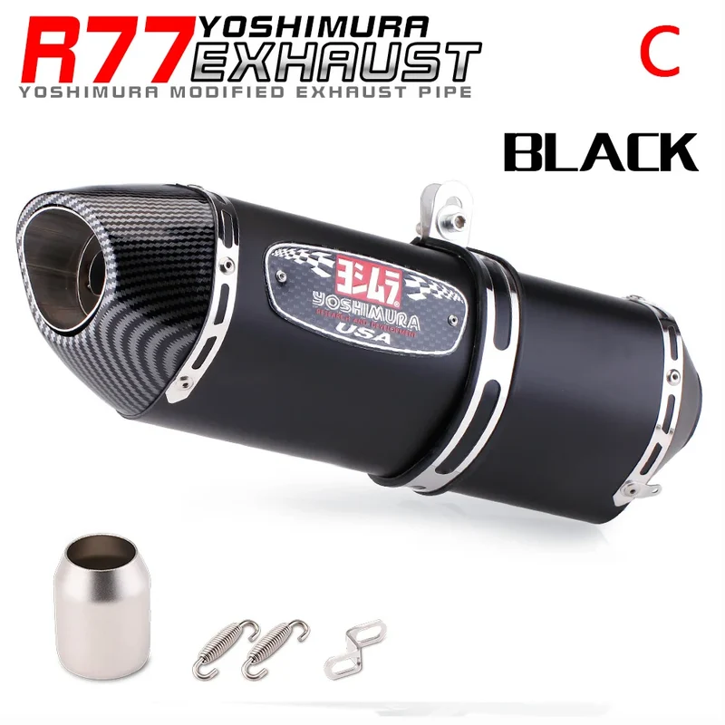 51mm universal motorcycle r77 modified exhaust pipe db killer silencer for pcx 125 150 crf300 mt15 z900 c650gt tmx530 cb500