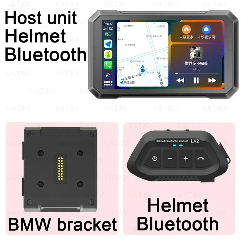 C7 For BMW R1200GS R1250 R1300GS Touch Outdoor Waterproof Sunsceen External Portable Motorcycle Navigator CarPlay Android Auto