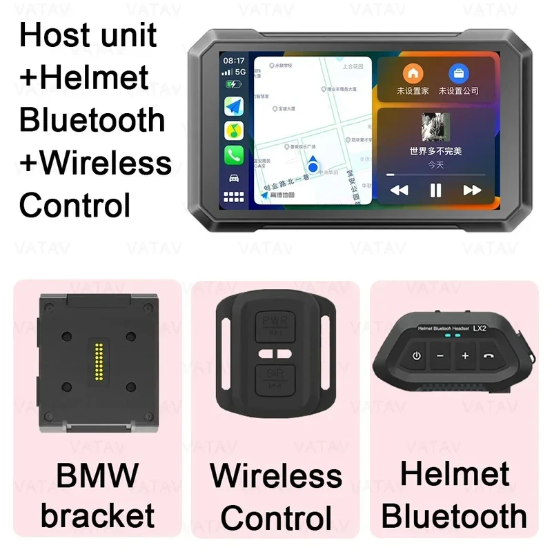 C7 For BMW R1200GS R1250 R1300GS Touch Outdoor Waterproof Sunsceen External Portable Motorcycle Navigator CarPlay Android Auto