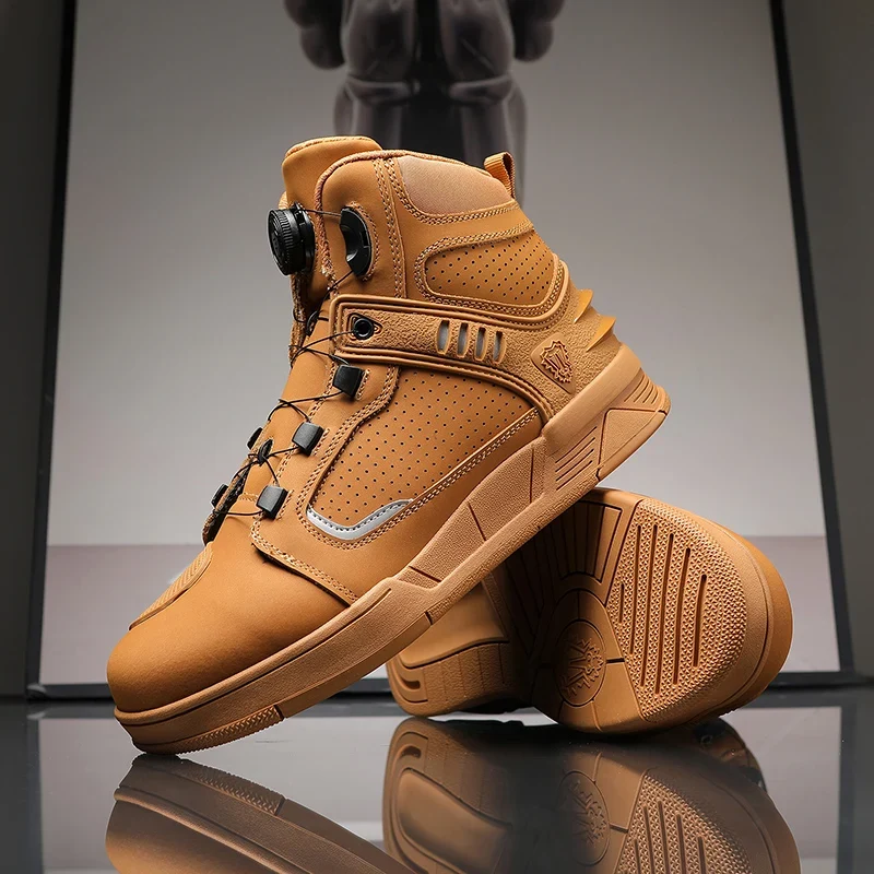 Leather Motorcycle Shoes Men's Genuine Cowhide Motos Protective Ankle Length Short Boots Motocross Breathable Anti Drop Shoes