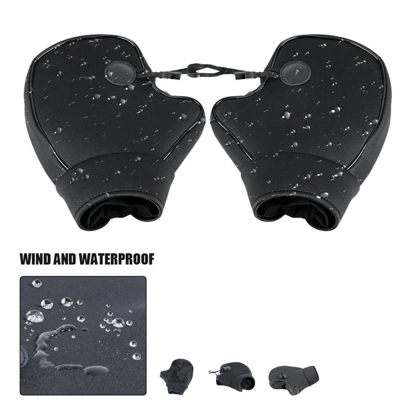 Thick Motorcycle Handlebar Muffs Protective Motorcycle Scooter ATV UTV Winter Warmer Gloves Grip Handle Bar Muff Rainproof Warm