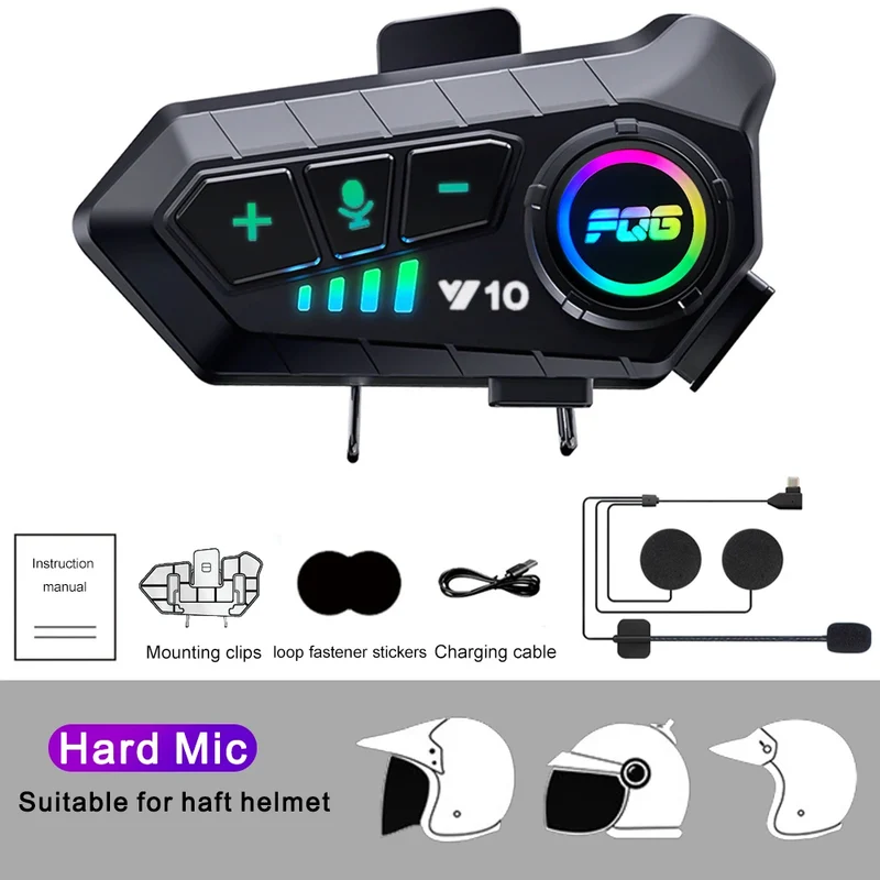 Bluetooth 5.3 Helmet Headset Wireless Hands-free Call Phone Kit Motorcycle Waterproof Earphone MP3 Music Player Speaker for Moto