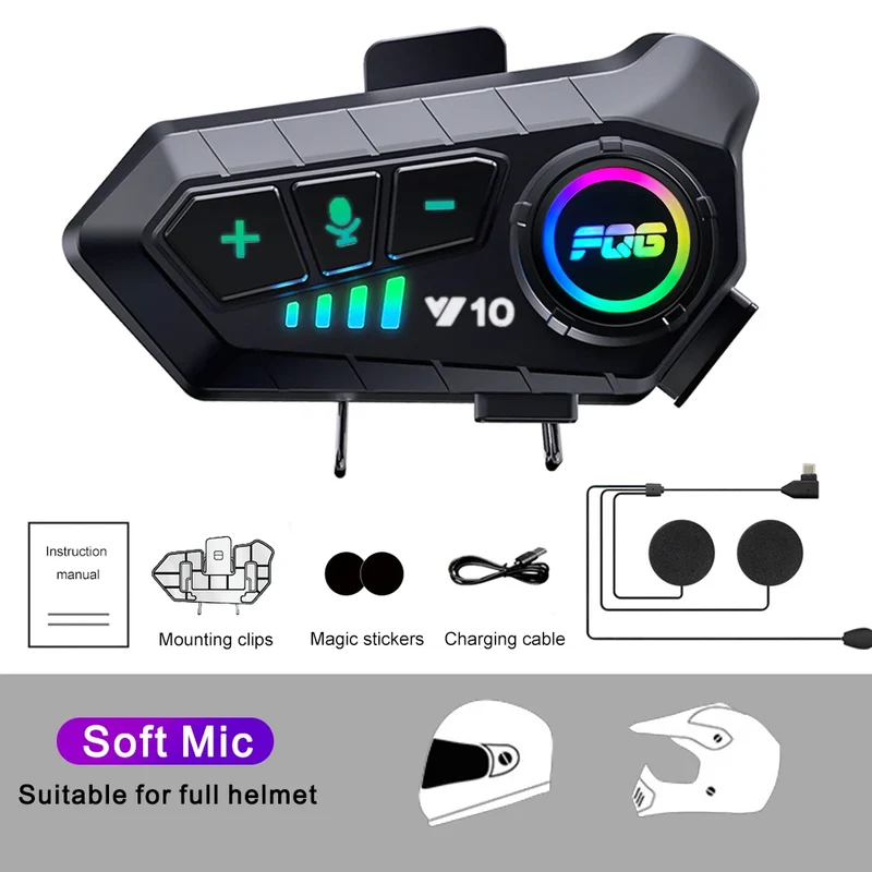 Bluetooth 5.3 Helmet Headset Wireless Hands-free Call Phone Kit Motorcycle Waterproof Earphone MP3 Music Player Speaker for Moto