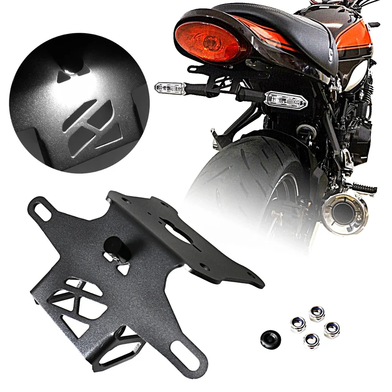 Black Fender Eliminator Tail Tidy LED Light Kits Fit For Kawasaki Z900RS 2017-Later