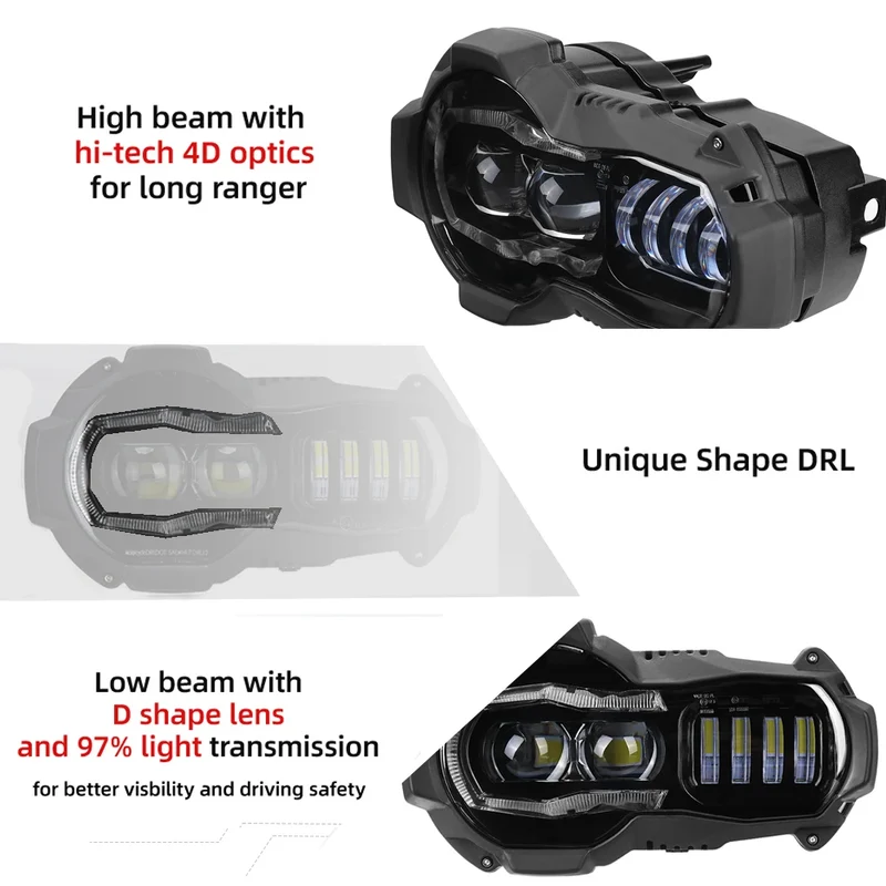Motorcycle Light 110W LED Front Headlight for BMW R1200GS LC 2005 - 2012 R 1200GS Adventure R 1200 GS Adv Headlight