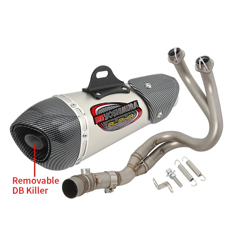 For Kawasaki ER6N ER6F Versys 650 Z650 Ninja 650 Moto Exhaust Escape Full System Yoshimura Muffler DB Killer Front Mid Link Pipe