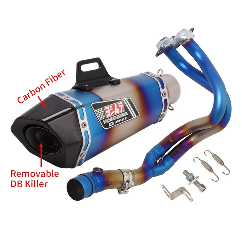 For Kawasaki ER6N ER6F Versys 650 Z650 Ninja 650 Moto Exhaust Escape Full System Yoshimura Muffler DB Killer Front Mid Link Pipe