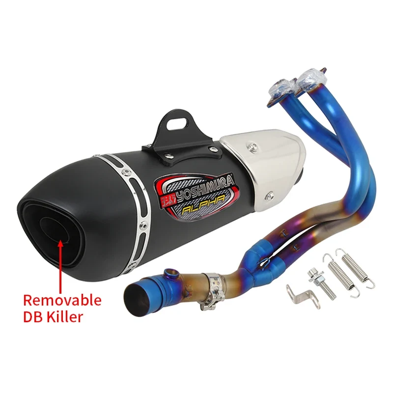 For Kawasaki ER6N ER6F Versys 650 Z650 Ninja 650 Moto Exhaust Escape Full System Yoshimura Muffler DB Killer Front Mid Link Pipe