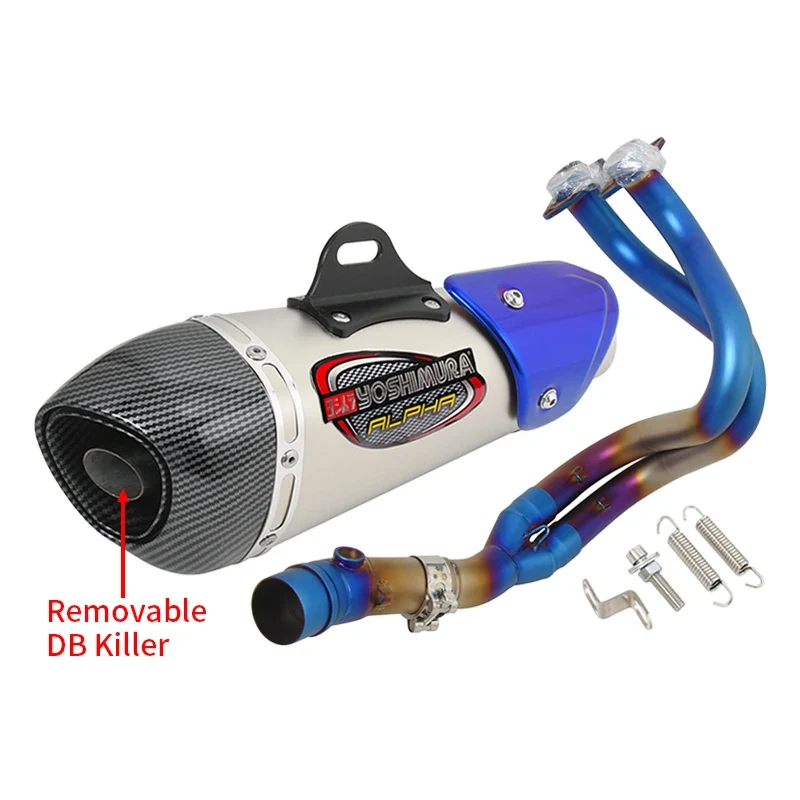 For Kawasaki ER6N ER6F Versys 650 Z650 Ninja 650 Moto Exhaust Escape Full System Yoshimura Muffler DB Killer Front Mid Link Pipe