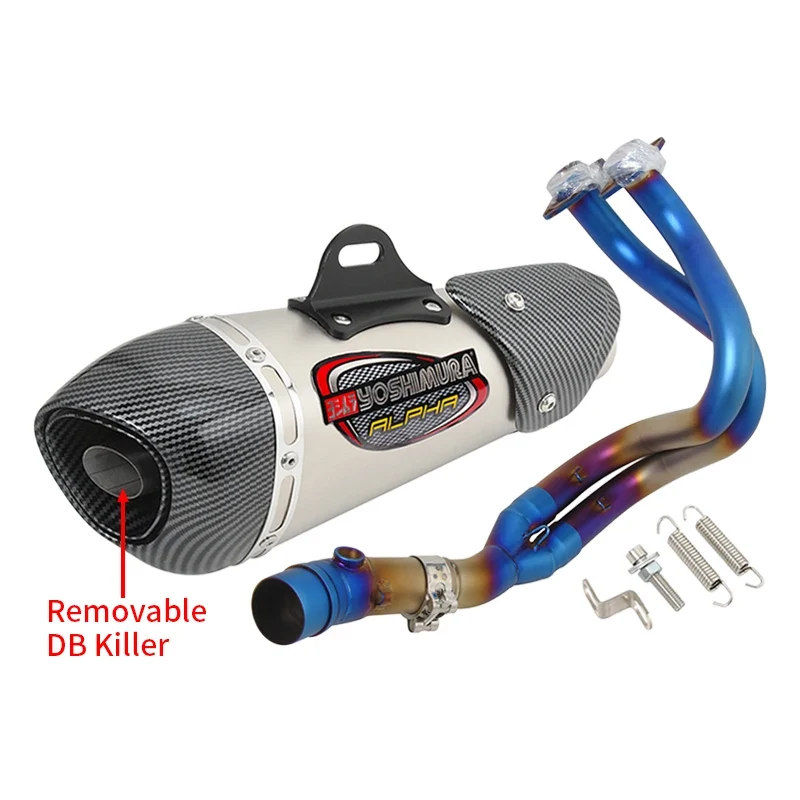 For Kawasaki ER6N ER6F Versys 650 Z650 Ninja 650 Moto Exhaust Escape Full System Yoshimura Muffler DB Killer Front Mid Link Pipe