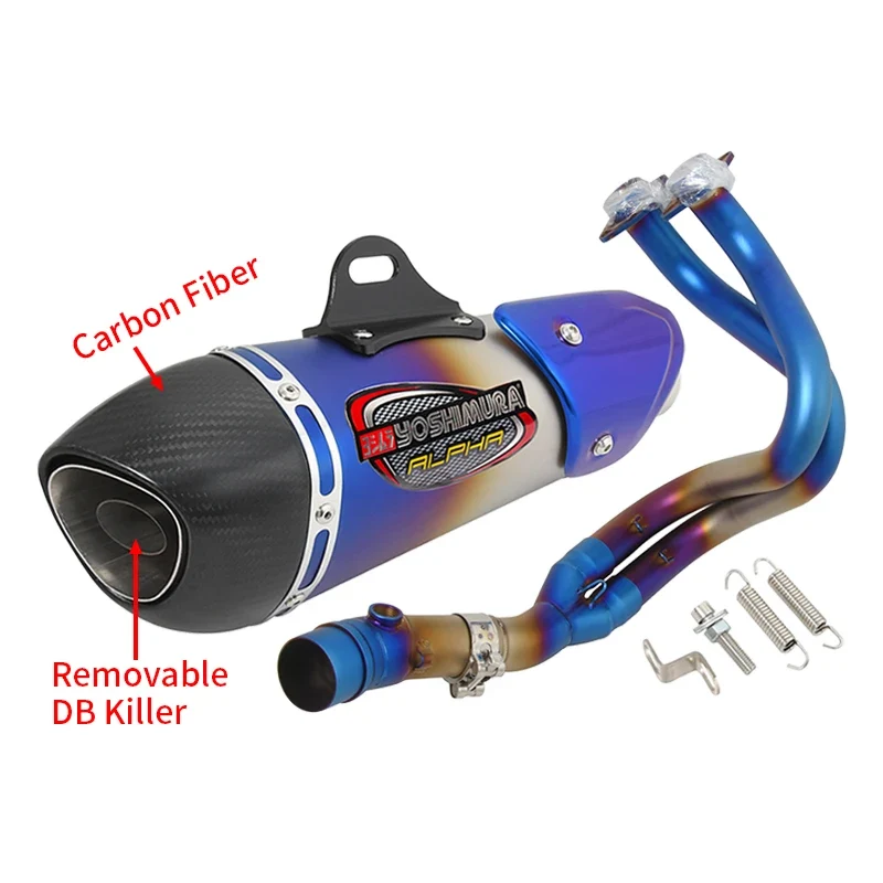 For Kawasaki ER6N ER6F Versys 650 Z650 Ninja 650 Moto Exhaust Escape Full System Yoshimura Muffler DB Killer Front Mid Link Pipe