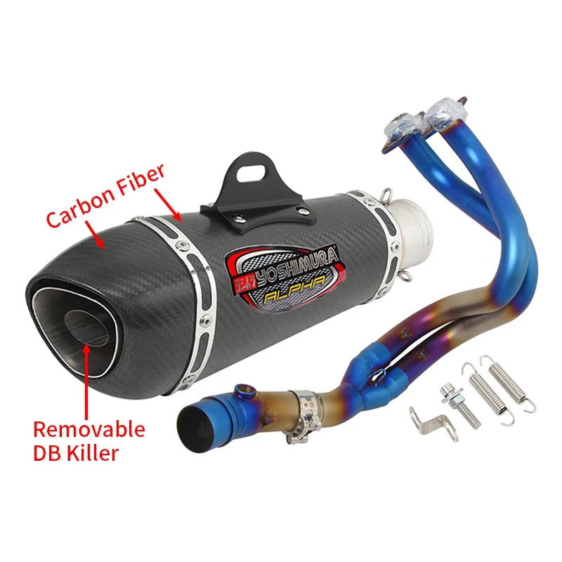 For Kawasaki ER6N ER6F Versys 650 Z650 Ninja 650 Moto Exhaust Escape Full System Yoshimura Muffler DB Killer Front Mid Link Pipe