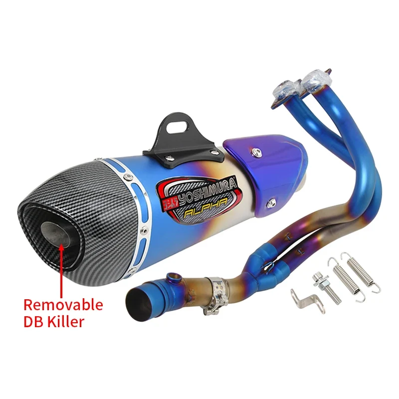 For Kawasaki ER6N ER6F Versys 650 Z650 Ninja 650 Moto Exhaust Escape Full System Yoshimura Muffler DB Killer Front Mid Link Pipe