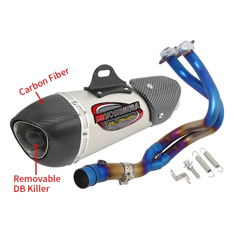For Kawasaki ER6N ER6F Versys 650 Z650 Ninja 650 Moto Exhaust Escape Full System Yoshimura Muffler DB Killer Front Mid Link Pipe