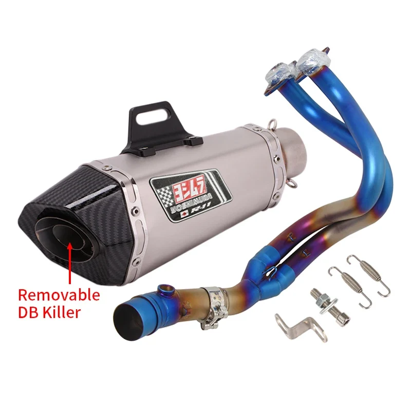 For Kawasaki ER6N ER6F Versys 650 Z650 Ninja 650 Moto Exhaust Escape Full System Yoshimura Muffler DB Killer Front Mid Link Pipe