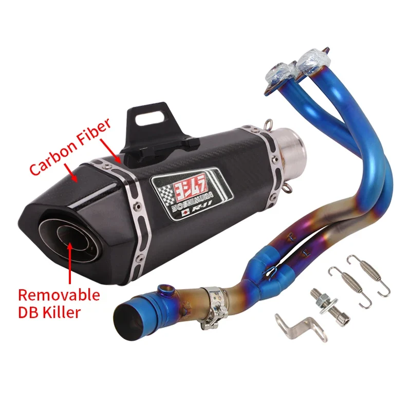 For Kawasaki ER6N ER6F Versys 650 Z650 Ninja 650 Moto Exhaust Escape Full System Yoshimura Muffler DB Killer Front Mid Link Pipe