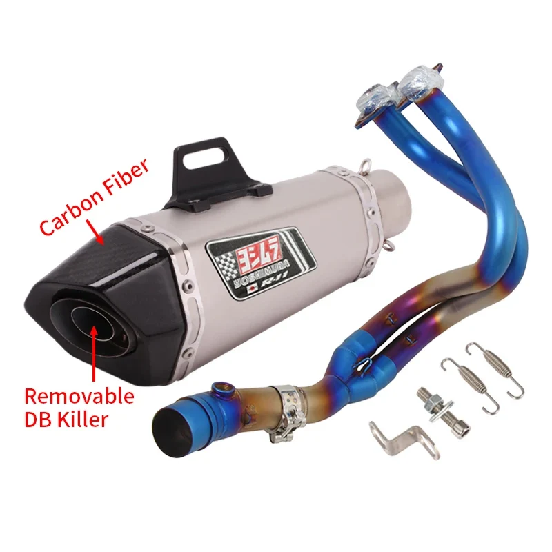 For Kawasaki ER6N ER6F Versys 650 Z650 Ninja 650 Moto Exhaust Escape Full System Yoshimura Muffler DB Killer Front Mid Link Pipe