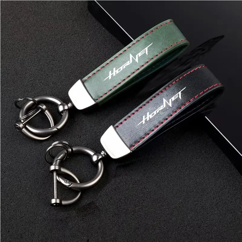 1PCS Motorcycle Metal PU Leather Motorcycle Keychain Ring Accessories For HONDA CB250 Hornet CB750 CB600F CB 750 Accessories