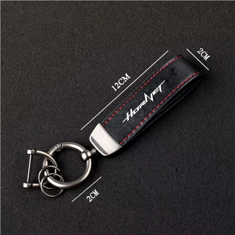 1PCS Motorcycle Metal PU Leather Motorcycle Keychain Ring Accessories For HONDA CB250 Hornet CB750 CB600F CB 750 Accessories