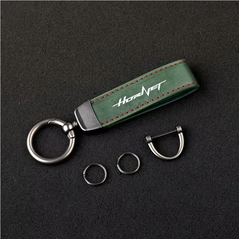1PCS Motorcycle Metal PU Leather Motorcycle Keychain Ring Accessories For HONDA CB250 Hornet CB750 CB600F CB 750 Accessories